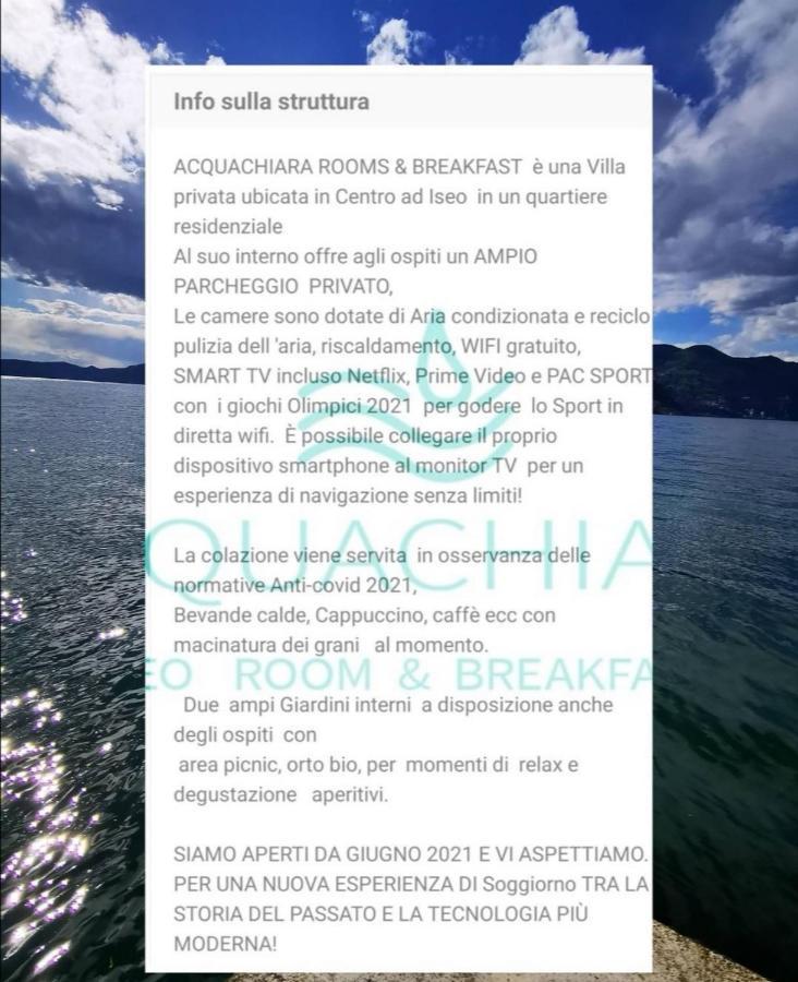 Acquachiara Iseo Deluxe Bed & Breakfast Iseo Center With Garden And Parking Inside Foresteria Екстериор снимка